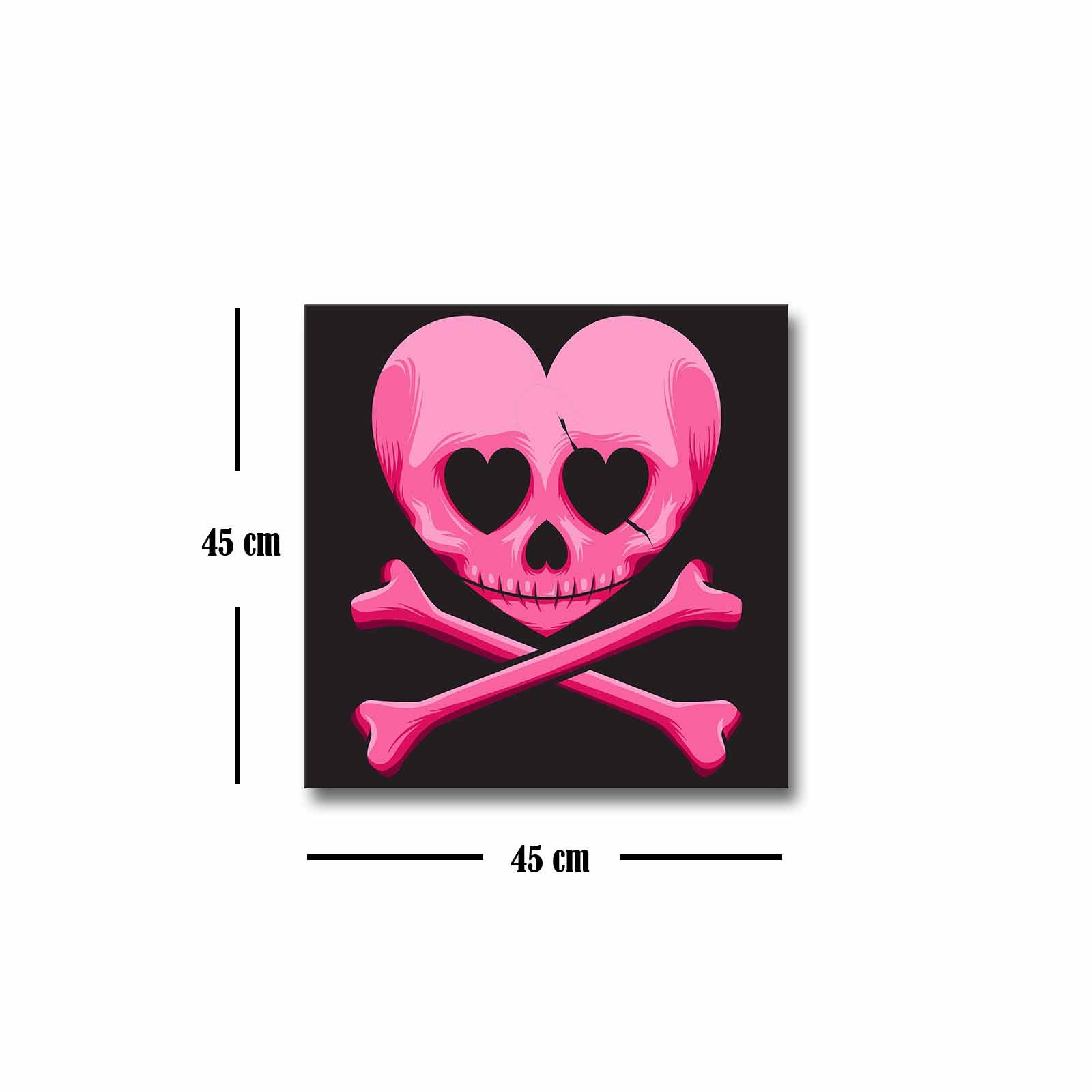 Quadro Decorativo em Tela 45x45cm - Pintura Multicolor com Moldura de Pinho Natural