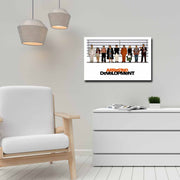 Quadro Decorativo em Tela 45x70cm - Pintura Multicolor com Moldura de Pinho Natural