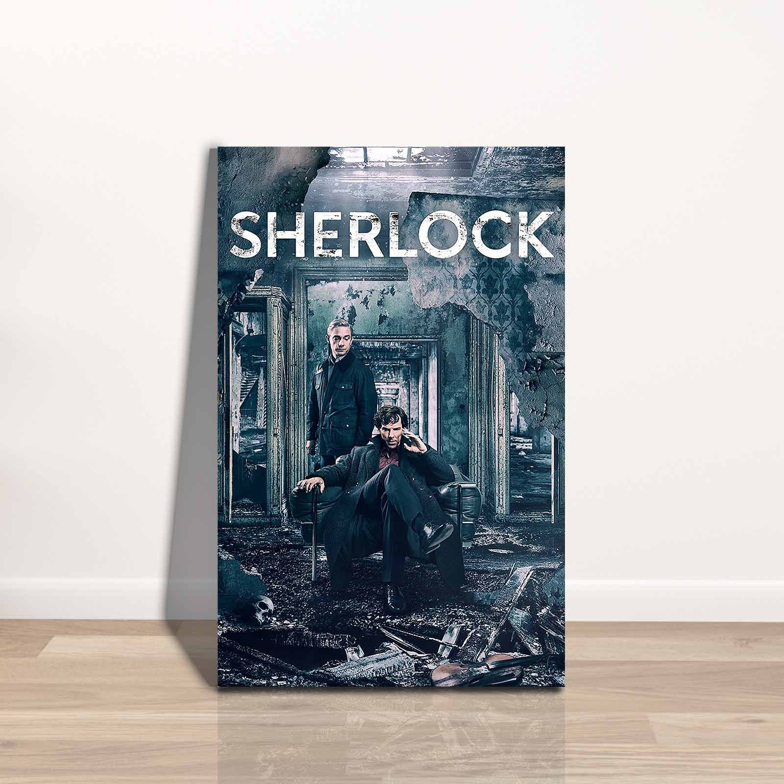 Quadro Decorativo em Tela 45x70cm - Pintura Multicolor com Moldura de Pinho Natural