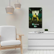 Quadro Decorativo em Tela 45x70cm - Pintura Multicolor com Moldura de Pinho Natural