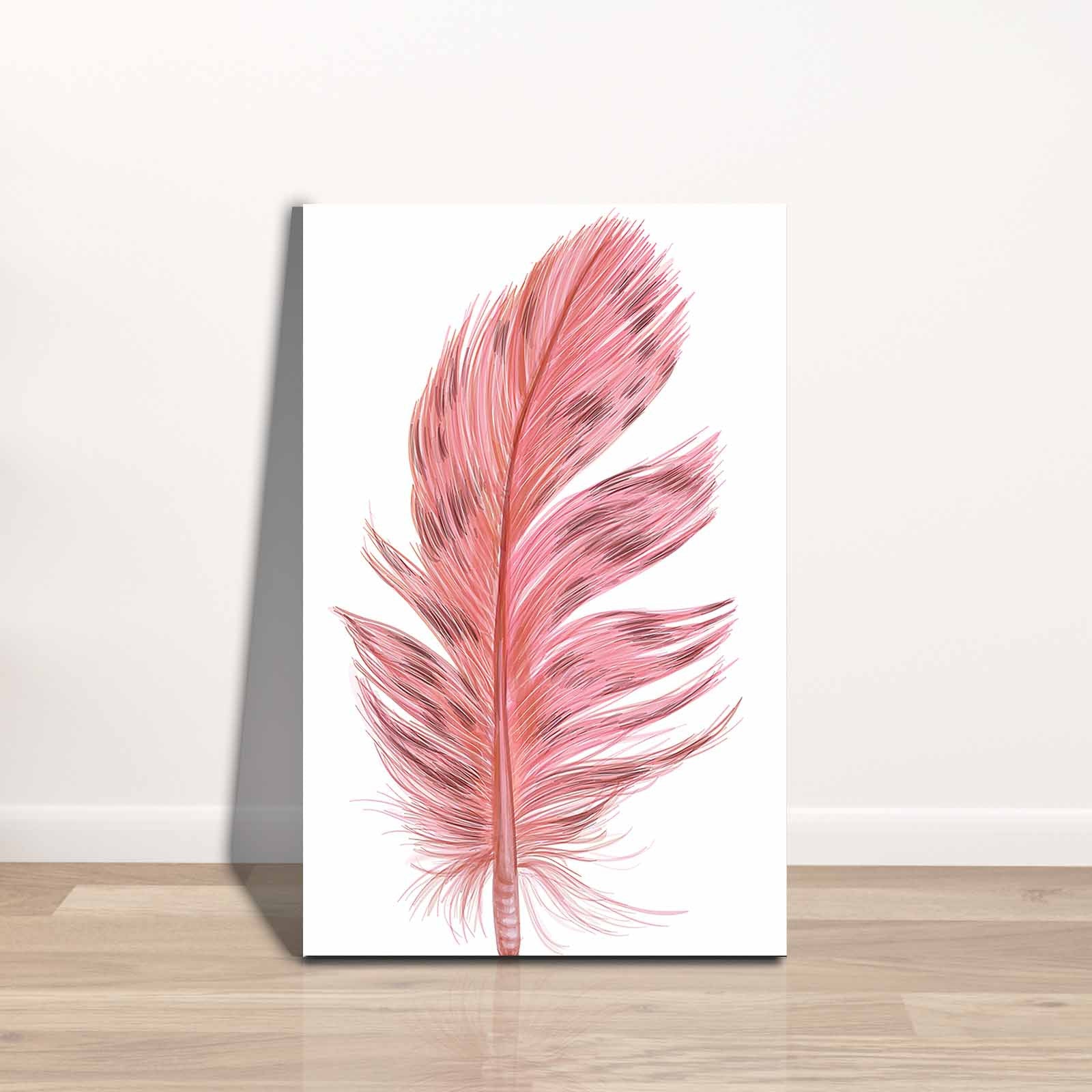 Quadro Decorativo em Tela 45x70cm - Pintura Multicolor com Moldura de Pinho Natural