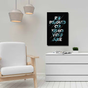 Quadro Decorativo em Tela 45x70cm - Pintura Multicolor com Moldura de Pinho Natural