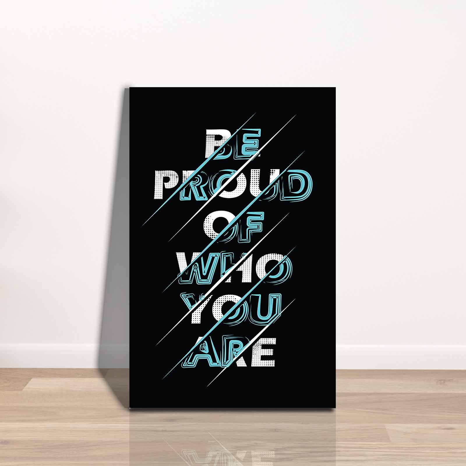 Quadro Decorativo em Tela 45x70cm - Pintura Multicolor com Moldura de Pinho Natural