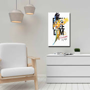 Quadro Decorativo em Tela 45x70cm - Pintura Multicolor com Moldura de Pinho Natural