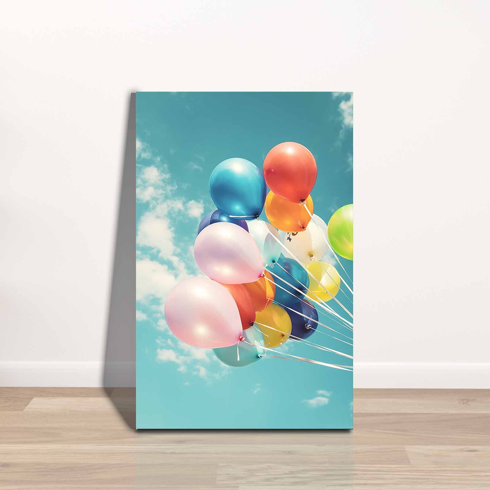 Quadro Decorativo em Tela 45x70cm - Pintura Multicolor com Moldura de Pinho Natural