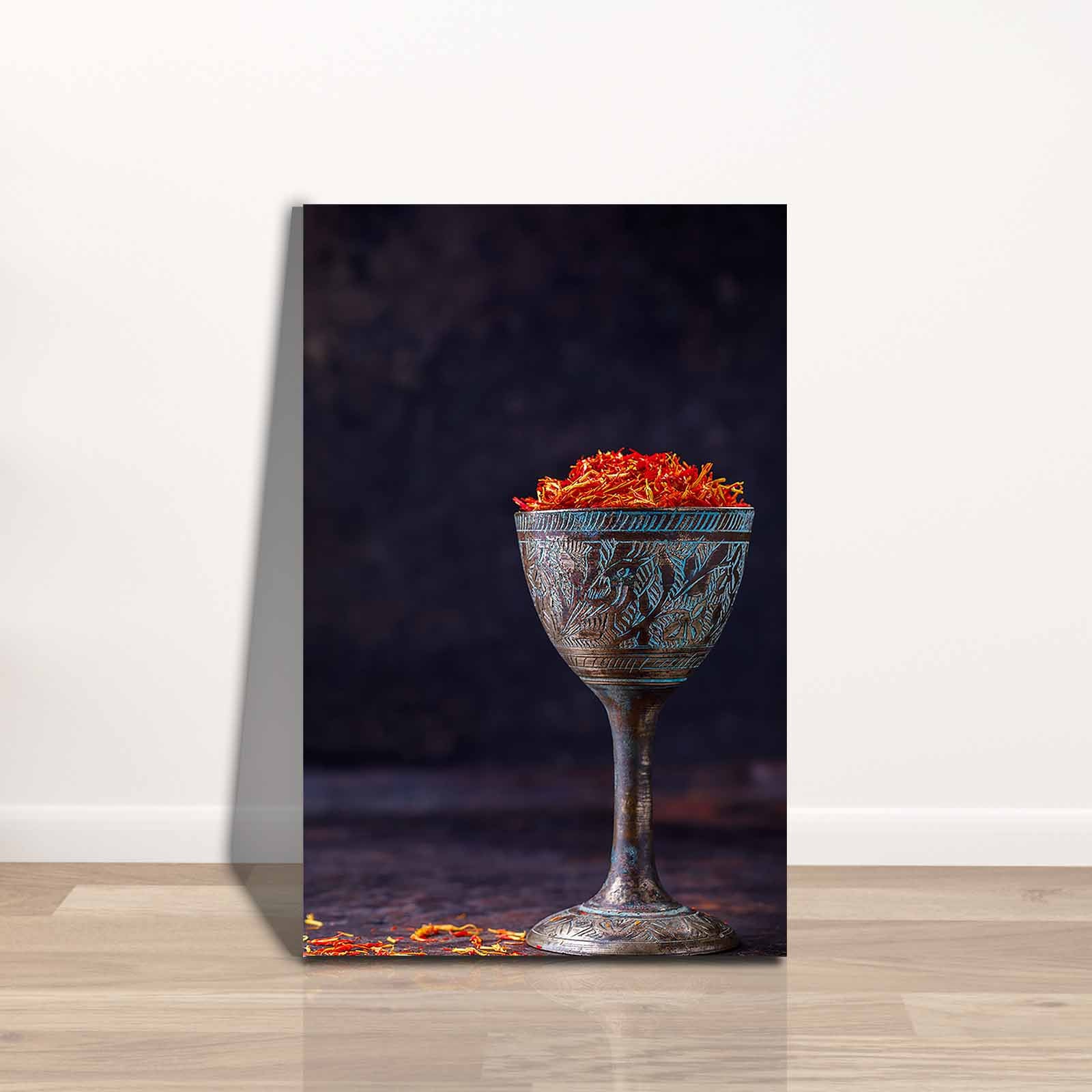 Quadro Decorativo em Tela 45x70cm - Pintura Multicolor com Moldura de Pinho Natural