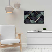 Quadro Decorativo em Tela 45x70cm - Pintura Multicolor com Moldura de Pinho Natural