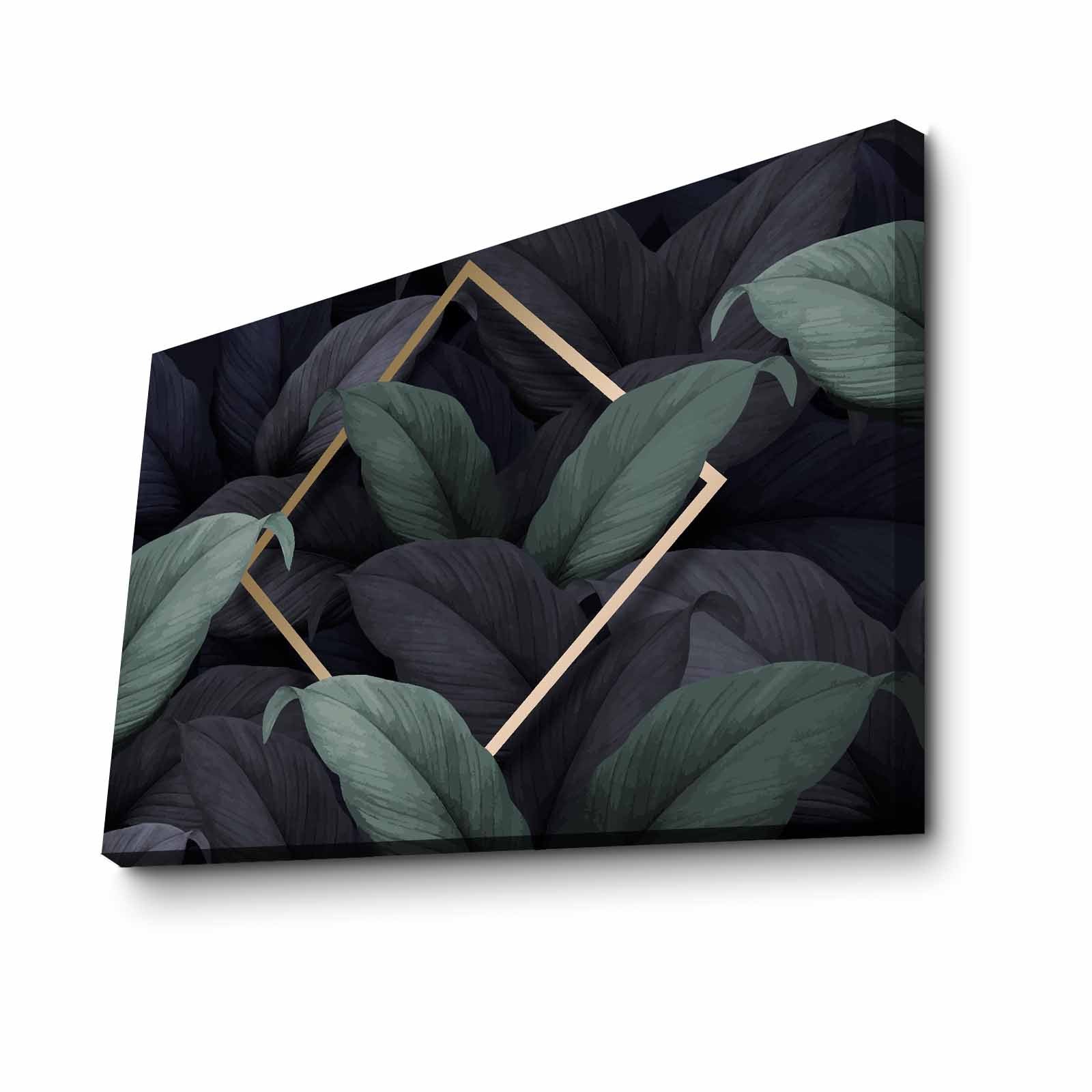 Quadro Decorativo em Tela 45x70cm - Pintura Multicolor com Moldura de Pinho Natural