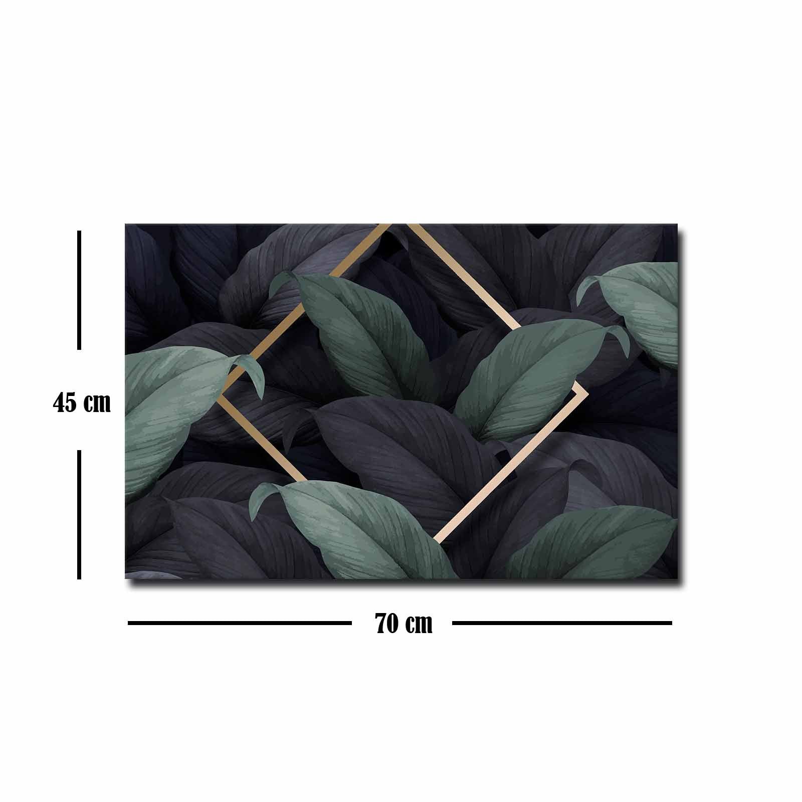 Quadro Decorativo em Tela 45x70cm - Pintura Multicolor com Moldura de Pinho Natural