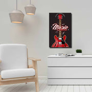 Quadro Decorativo em Tela 45x70cm - Pintura Multicolor com Moldura de Pinho Natural