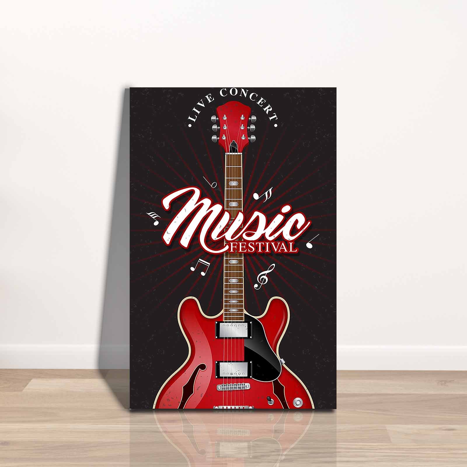 Quadro Decorativo em Tela 45x70cm - Pintura Multicolor com Moldura de Pinho Natural