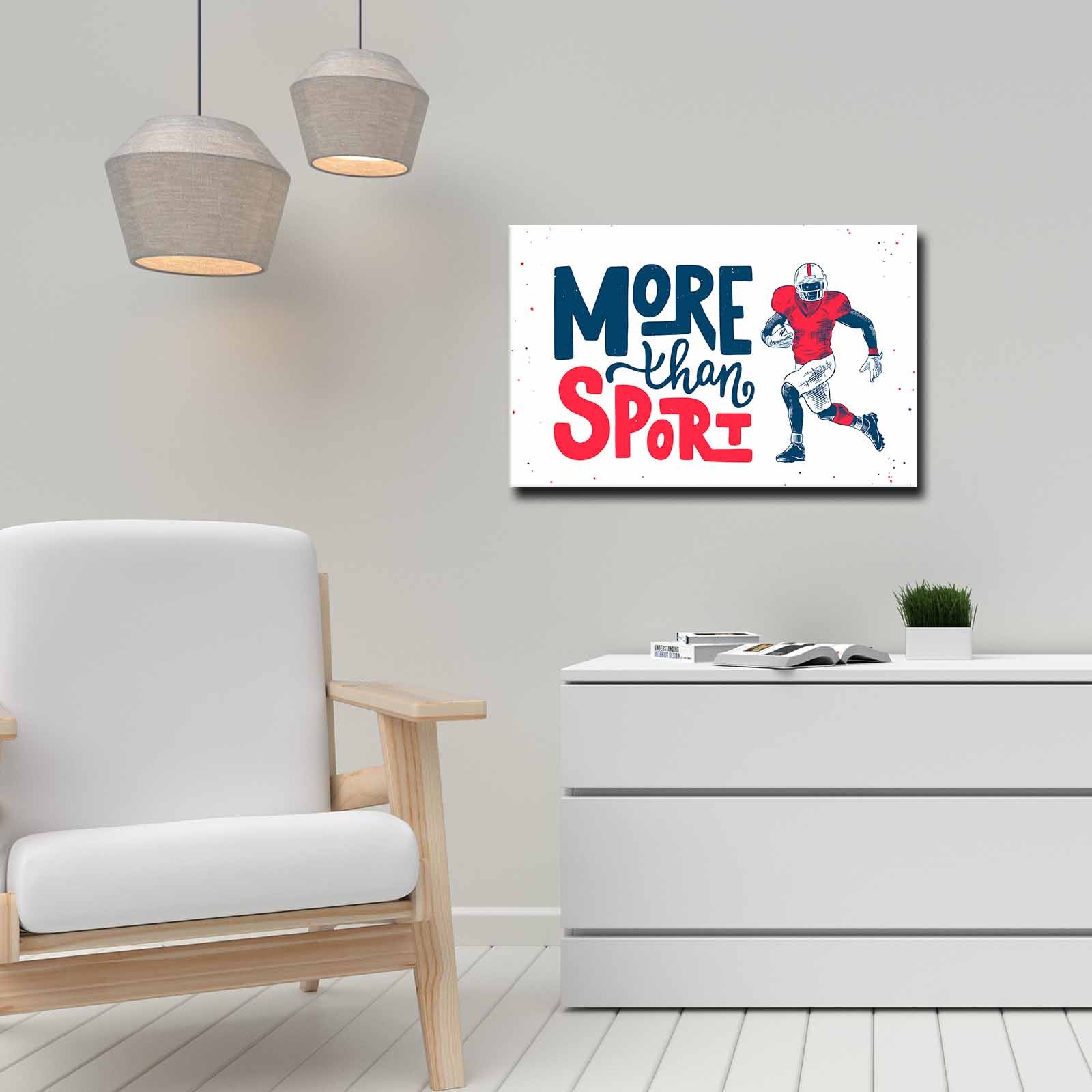 Quadro Decorativo em Tela 45x70cm - Pintura Multicolor com Moldura de Pinho Natural