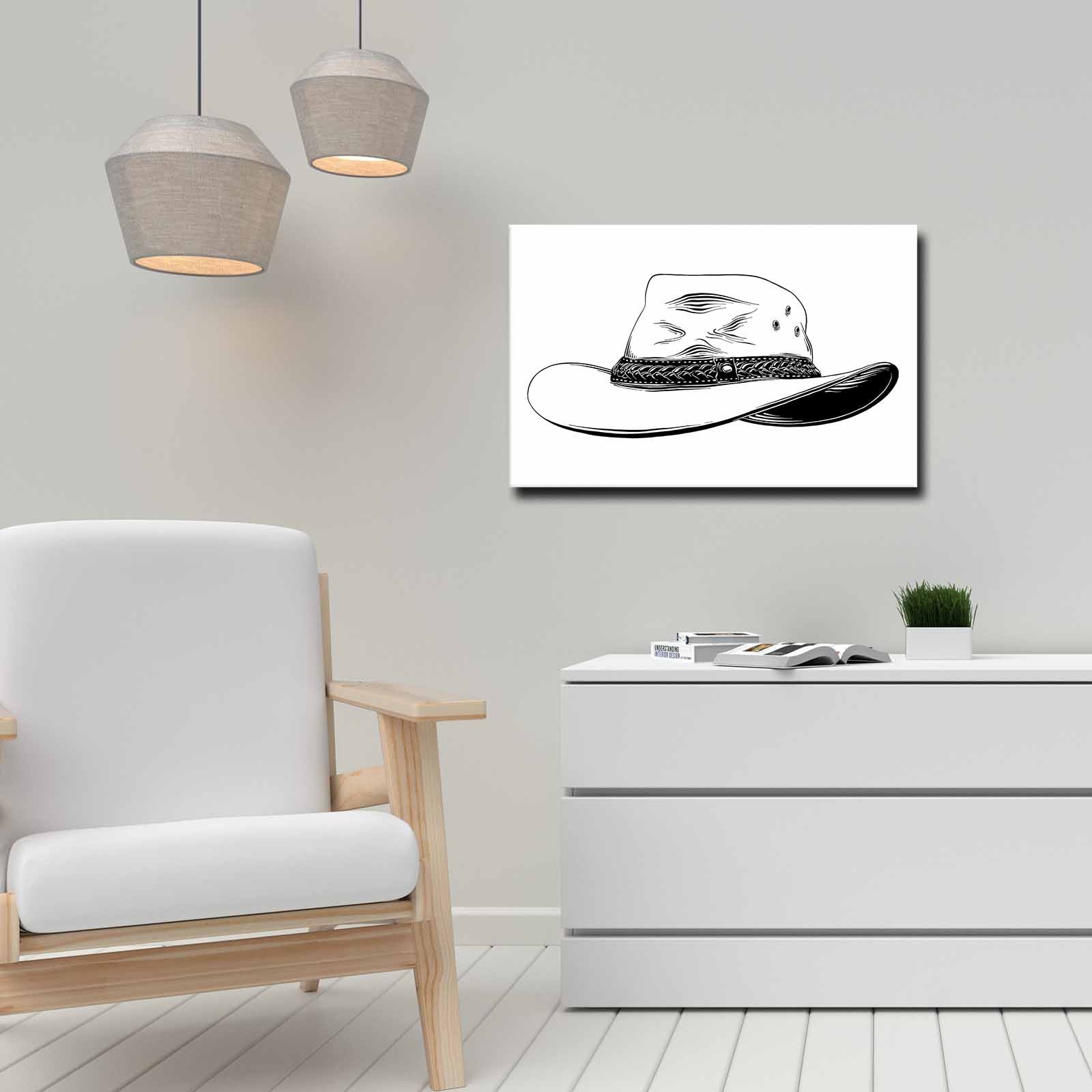 Quadro Decorativo em Tela 45x70cm - Pintura Multicolor com Moldura de Pinho Natural