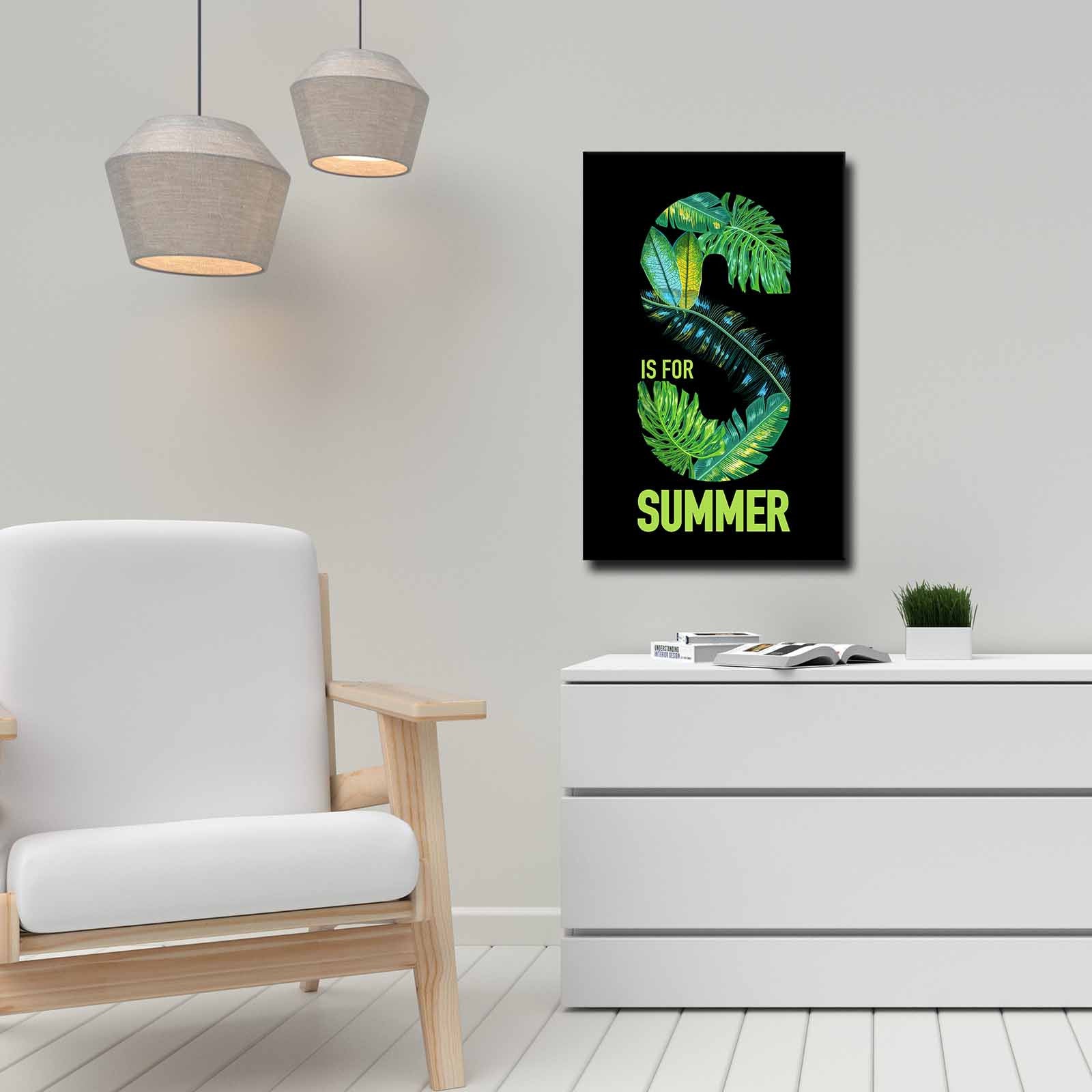 Quadro Decorativo em Tela 45x70cm - Pintura Multicolor com Moldura de Pinho Natural