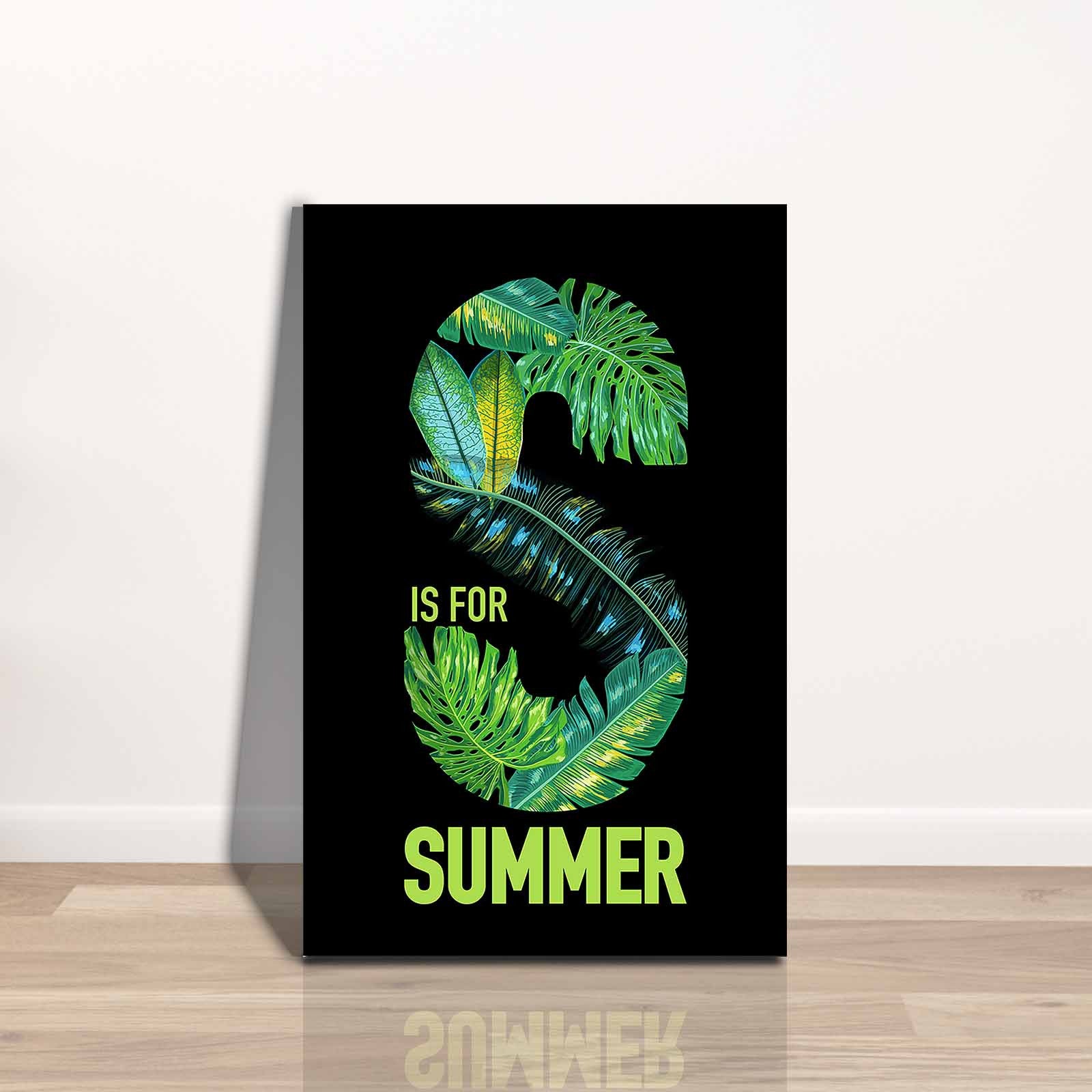 Quadro Decorativo em Tela 45x70cm - Pintura Multicolor com Moldura de Pinho Natural