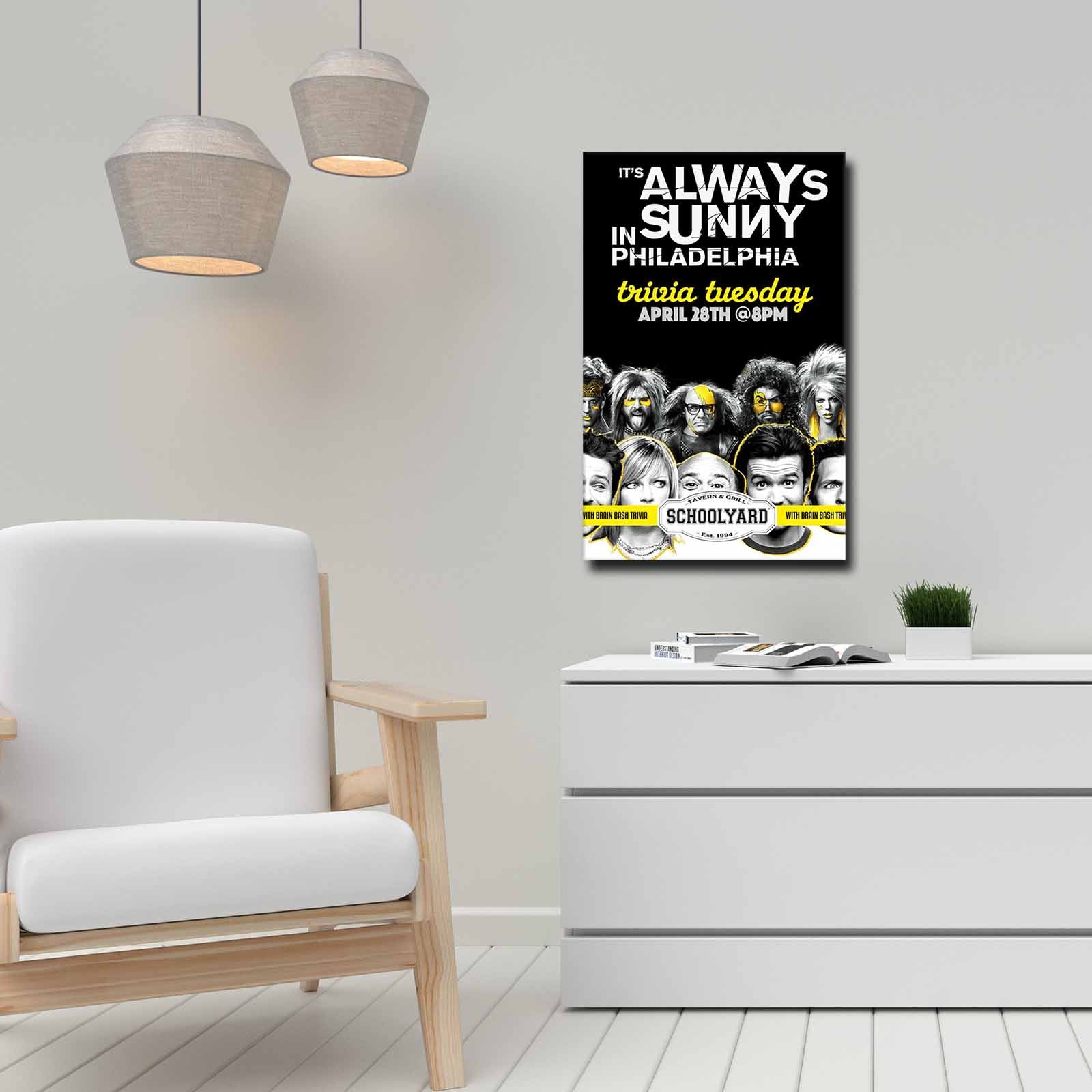 Quadro Decorativo em Tela 45x70cm - Pintura Multicolor com Moldura de Pinho Natural