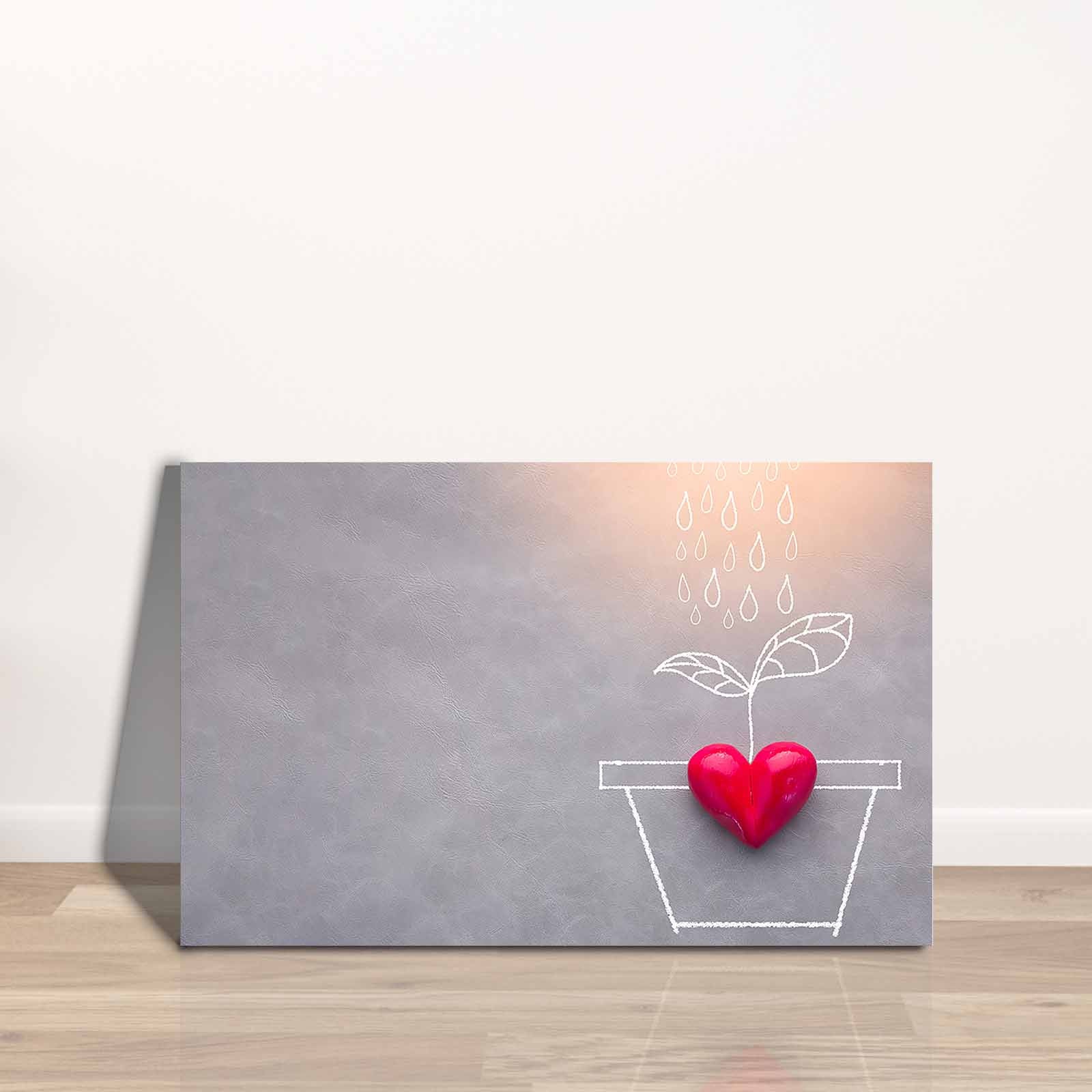 Quadro Decorativo em Tela 45x70cm - Pintura Multicolor com Moldura de Pinho Natural