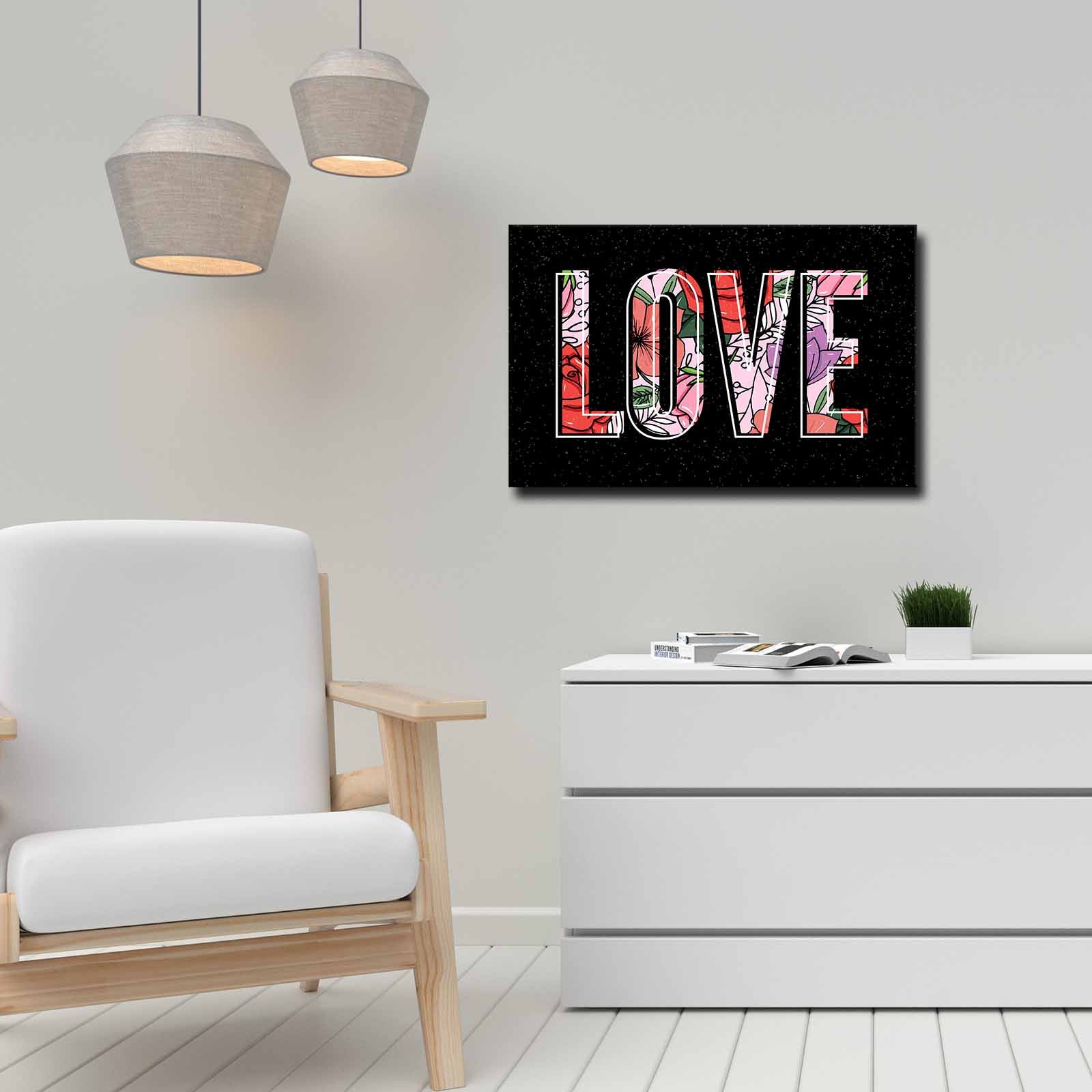 Quadro Decorativo em Tela 45x70cm - Pintura Multicolor com Moldura de Pinho Natural