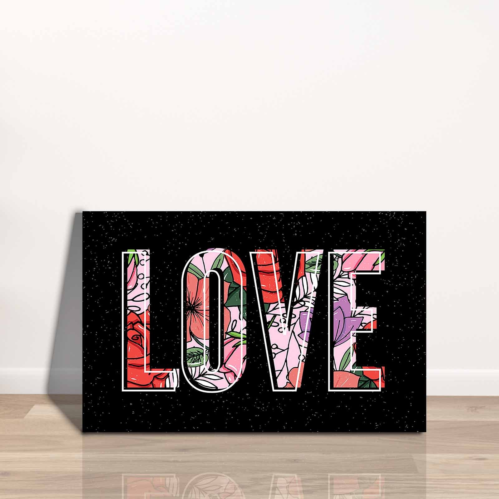 Quadro Decorativo em Tela 45x70cm - Pintura Multicolor com Moldura de Pinho Natural