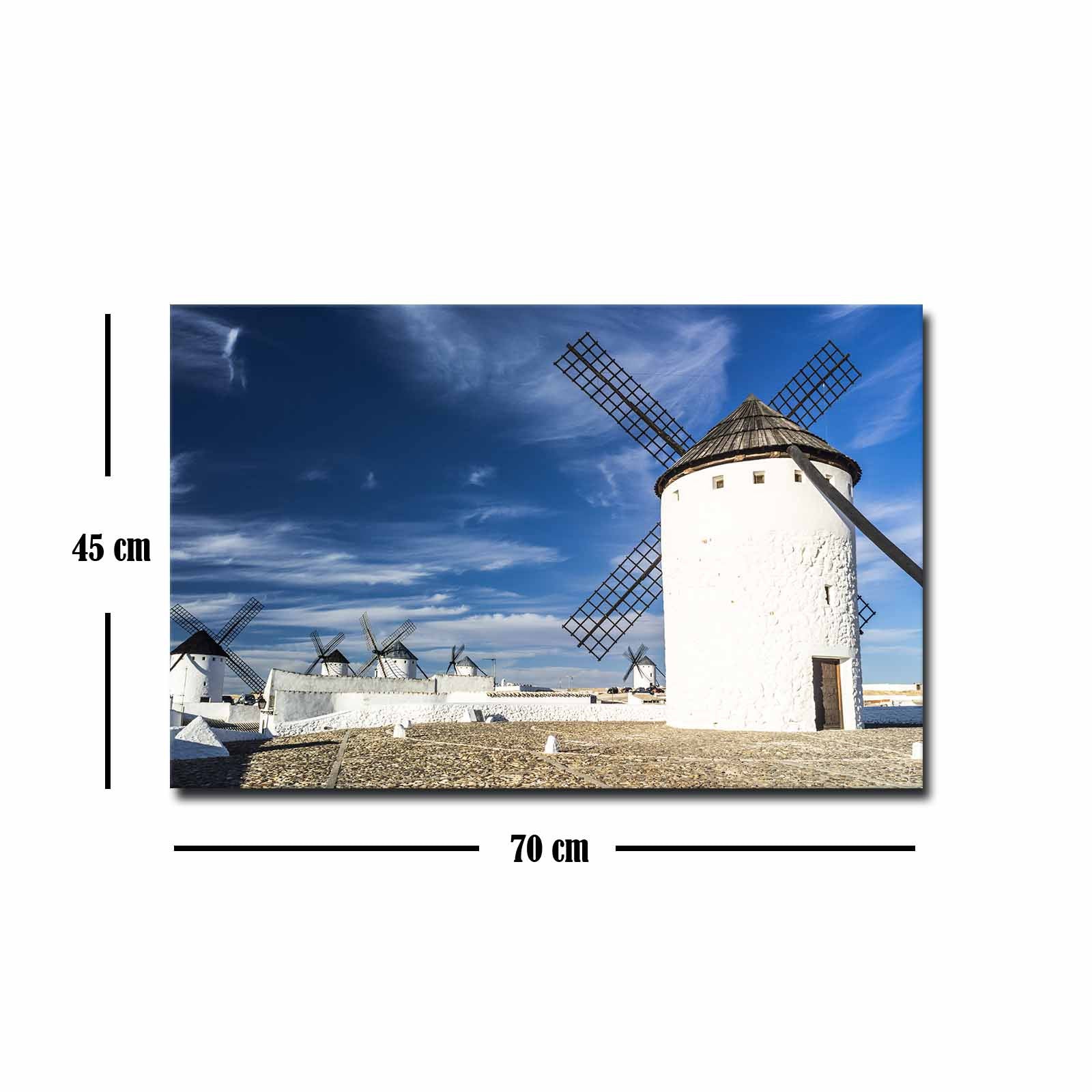 Quadro Decorativo em Tela 45x70cm - Pintura Multicolor com Moldura de Pinho Natural