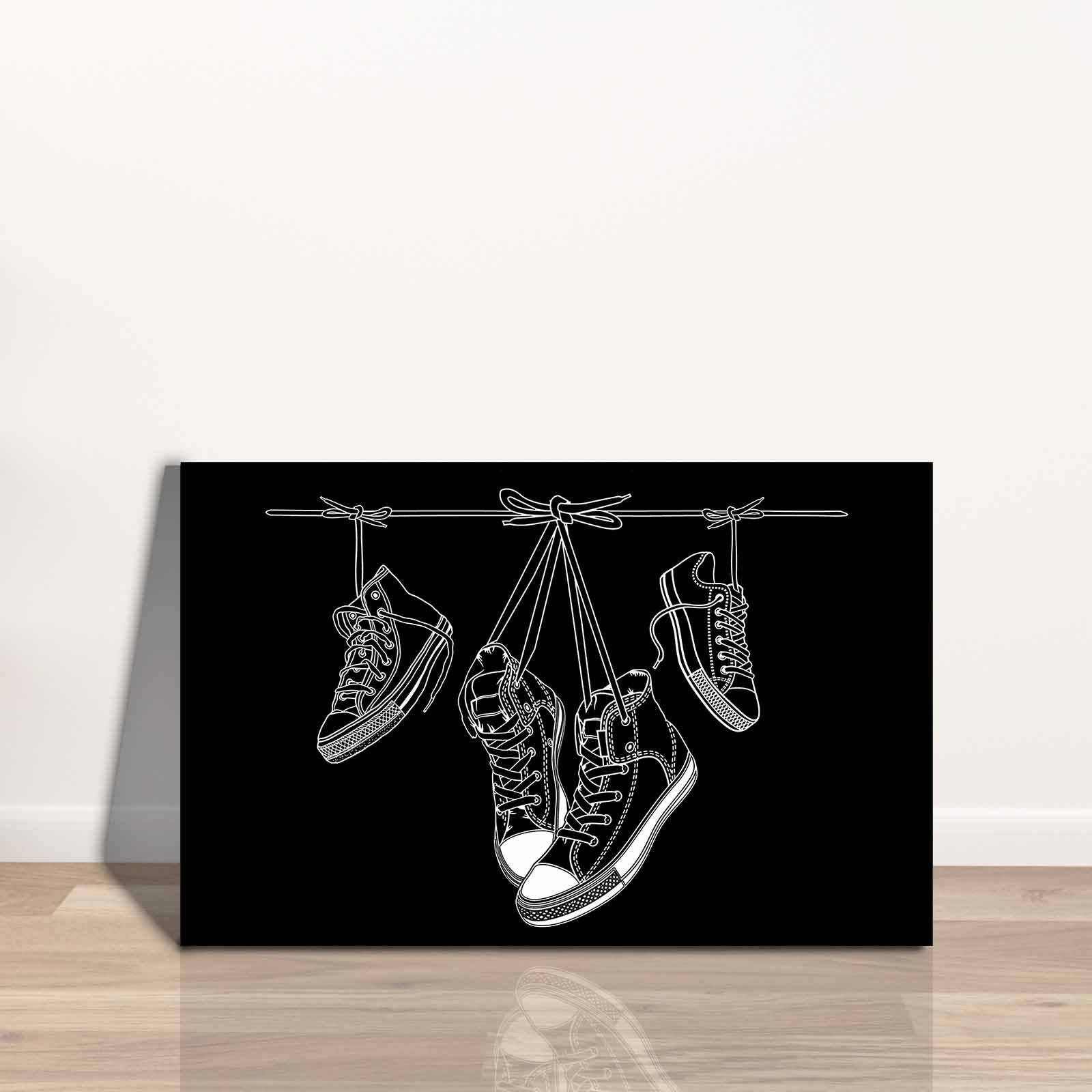 Quadro Decorativo em Tela 45x70cm - Pintura Multicolor com Moldura de Pinho Natural