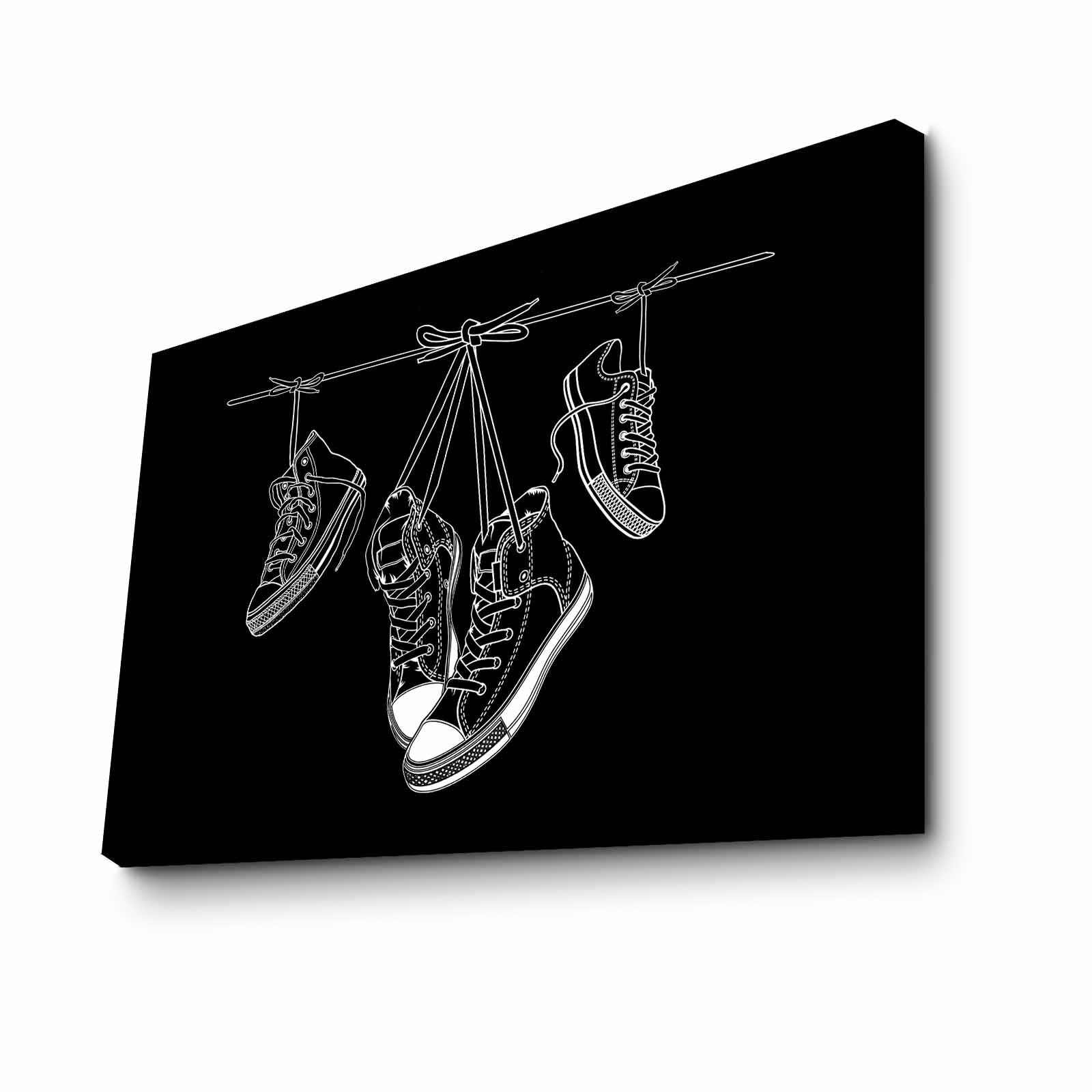 Quadro Decorativo em Tela 45x70cm - Pintura Multicolor com Moldura de Pinho Natural