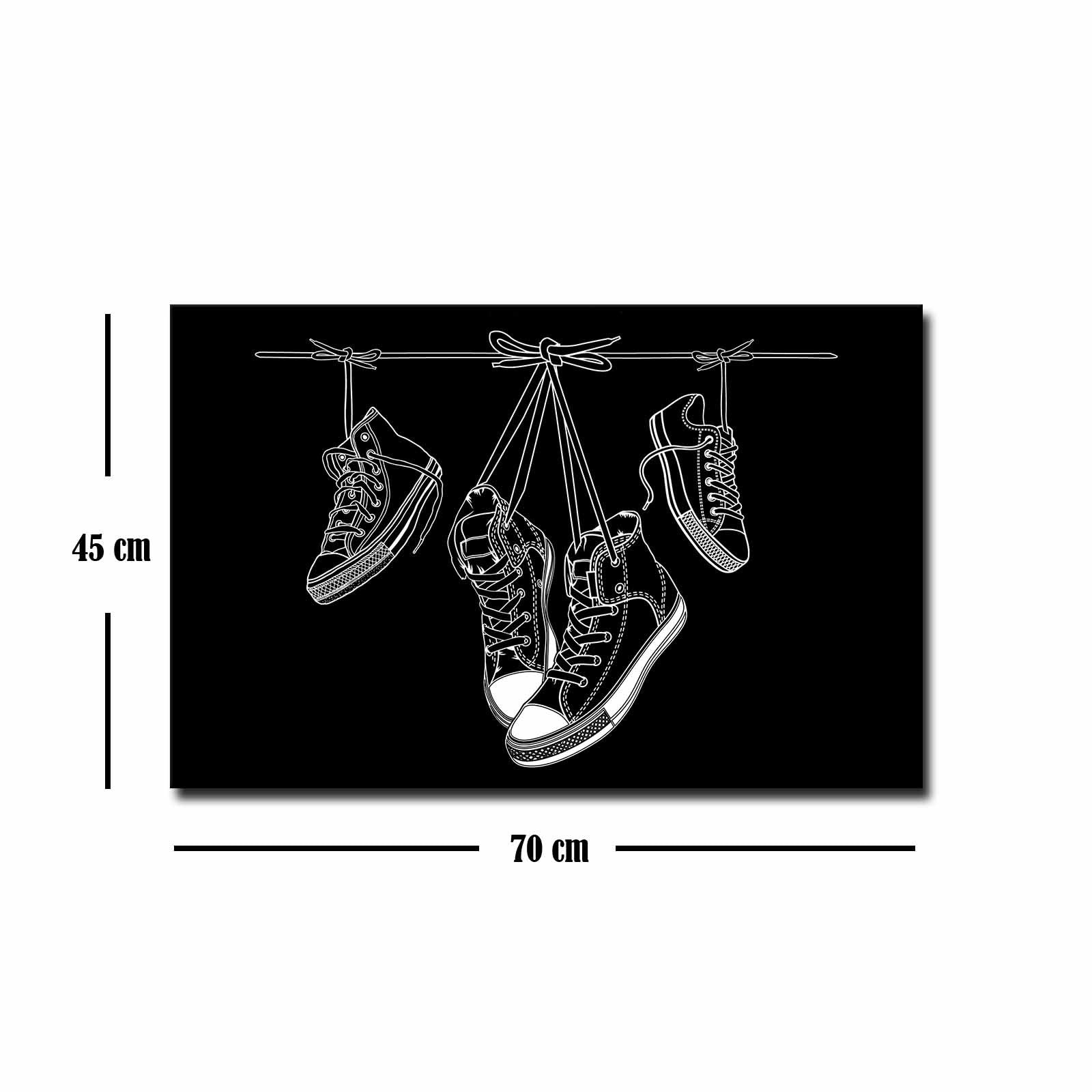 Quadro Decorativo em Tela 45x70cm - Pintura Multicolor com Moldura de Pinho Natural