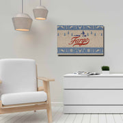 Quadro Decorativo em Tela 45x70cm - Pintura Multicolor com Moldura de Pinho Natural