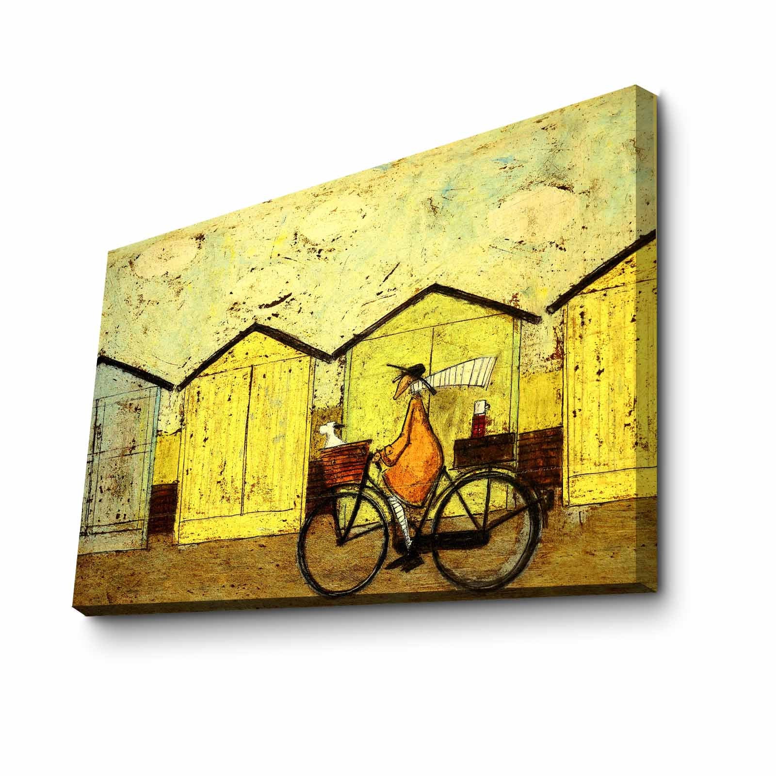 Quadro Decorativo em Tela 45x70cm - Pintura Multicolor com Moldura de Pinho Natural