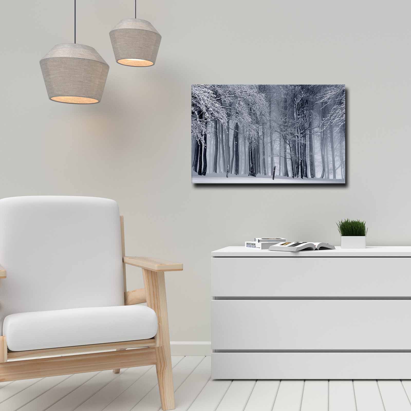 Quadro Decorativo em Tela 45x70cm - Pintura Multicolor com Moldura de Pinho Natural