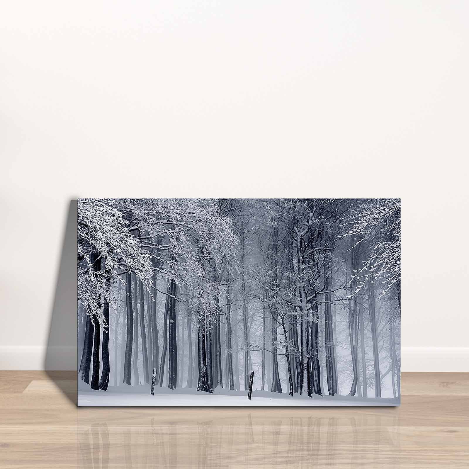 Quadro Decorativo em Tela 45x70cm - Pintura Multicolor com Moldura de Pinho Natural