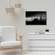 Quadro Decorativo em Tela 45x70cm - Pintura Multicolor com Moldura de Pinho Natural