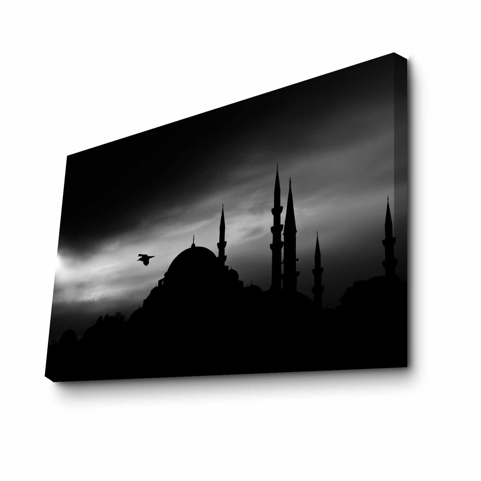 Quadro Decorativo em Tela 45x70cm - Pintura Multicolor com Moldura de Pinho Natural