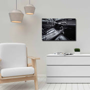 Quadro Decorativo em Tela 45x70cm - Pintura Multicolor com Moldura de Pinho Natural