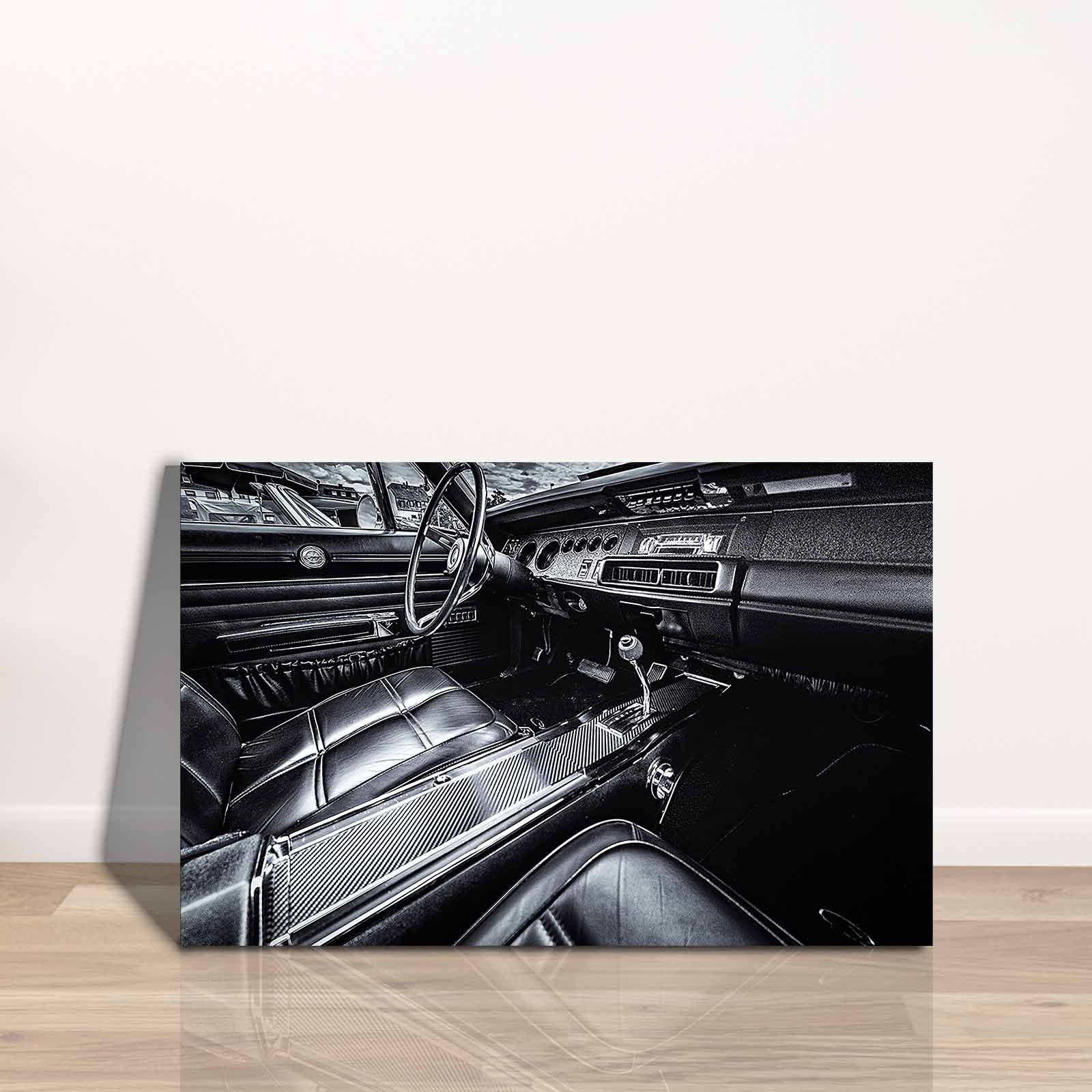 Quadro Decorativo em Tela 45x70cm - Pintura Multicolor com Moldura de Pinho Natural