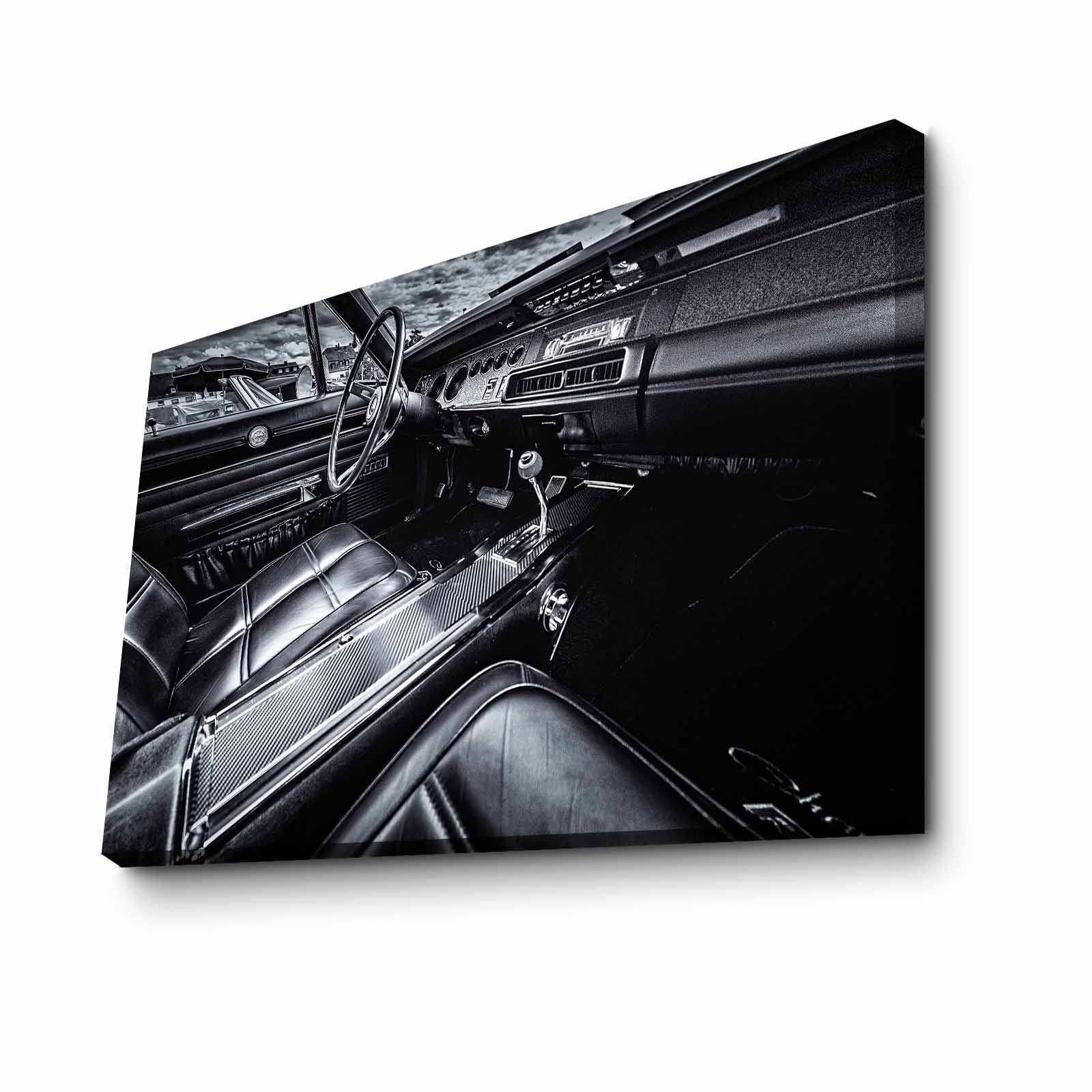 Quadro Decorativo em Tela 45x70cm - Pintura Multicolor com Moldura de Pinho Natural