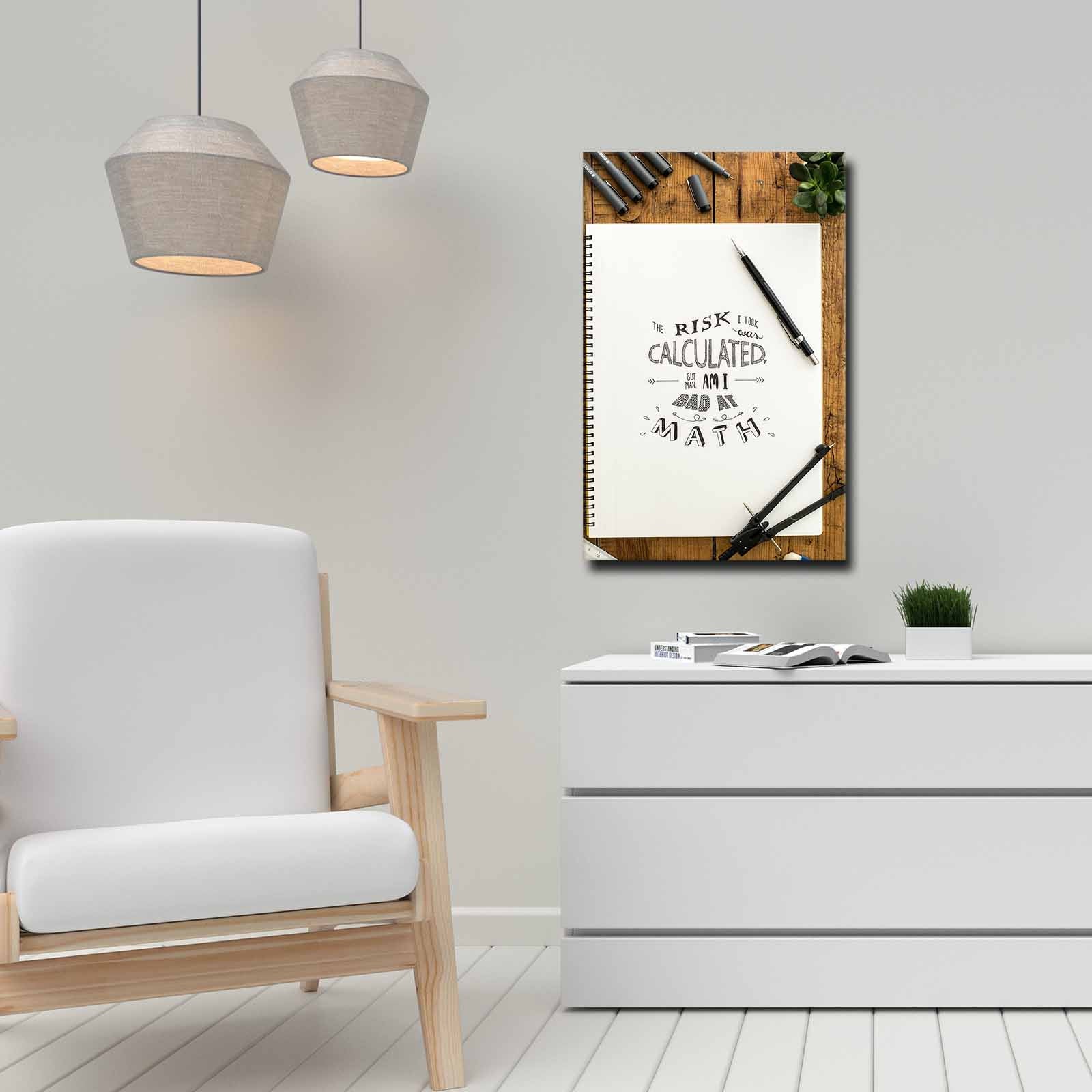 Quadro Decorativo em Tela 45x70cm - Pintura Multicolor com Moldura de Pinho Natural