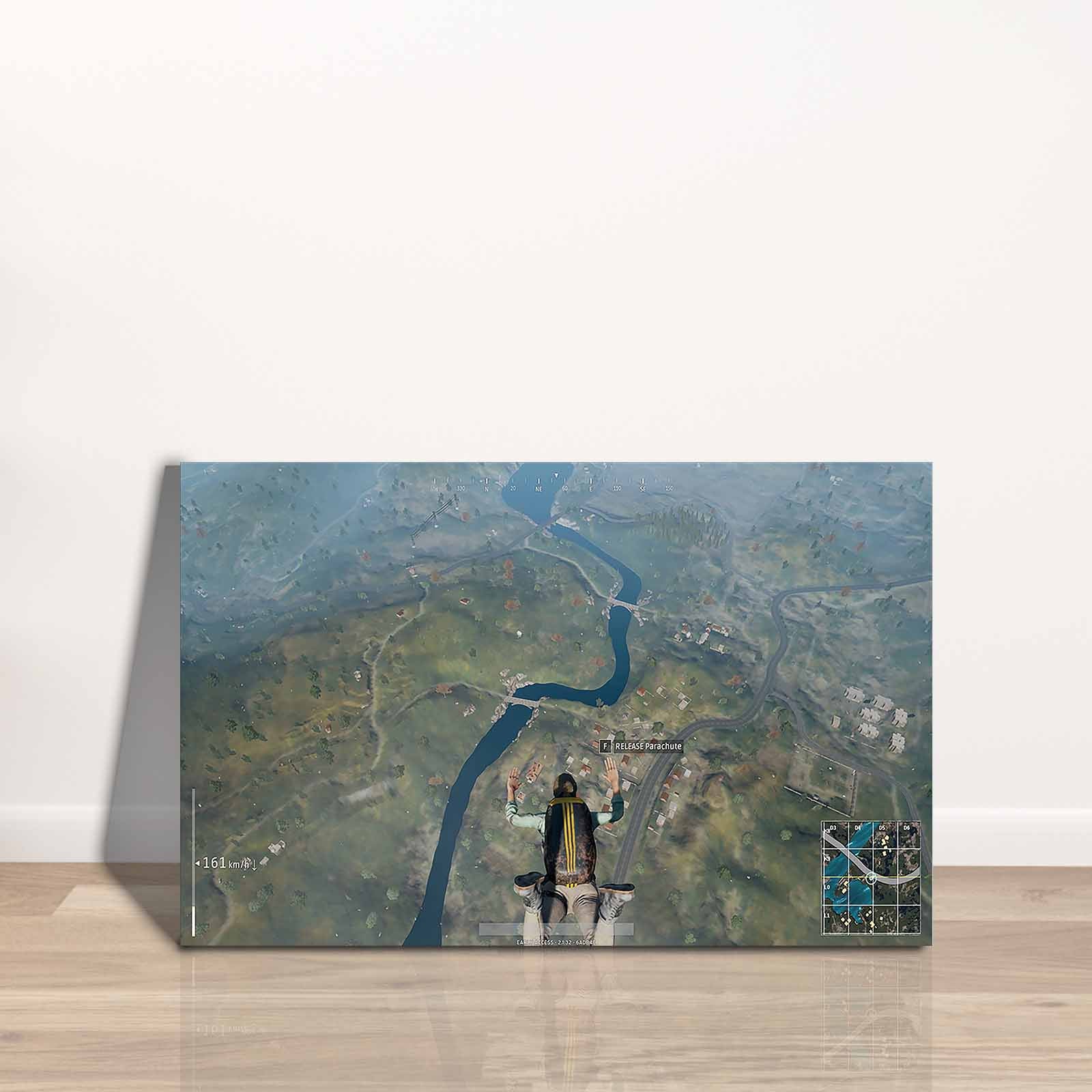 Quadro Decorativo em Tela 45x70cm - Pintura Multicolor com Moldura de Pinho Natural