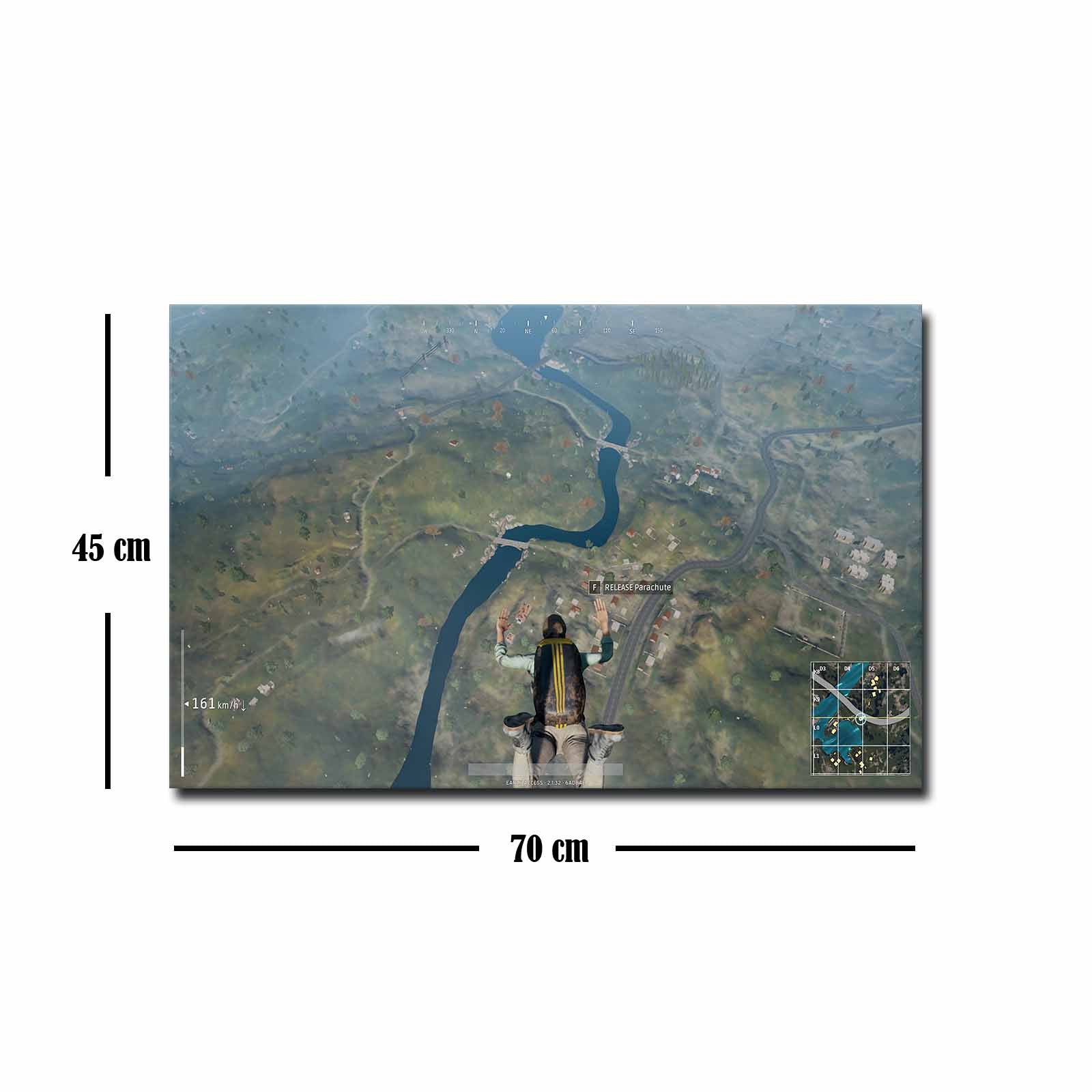 Quadro Decorativo em Tela 45x70cm - Pintura Multicolor com Moldura de Pinho Natural