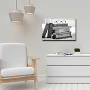 Quadro Decorativo em Tela 45x70cm - Pintura Multicolor com Moldura de Pinho Natural