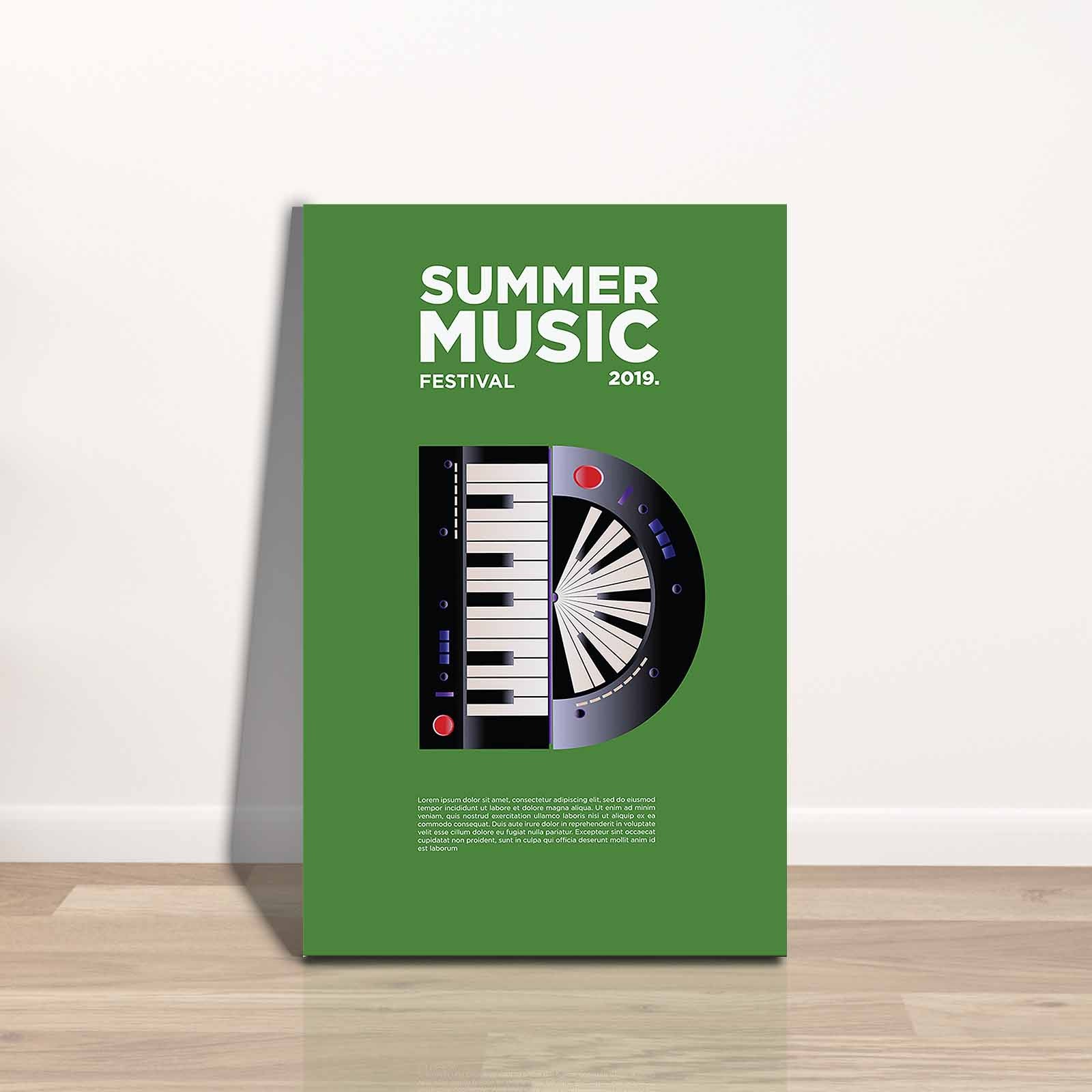 Quadro Decorativo em Tela 45x70cm - Pintura Multicolor com Moldura de Pinho Natural