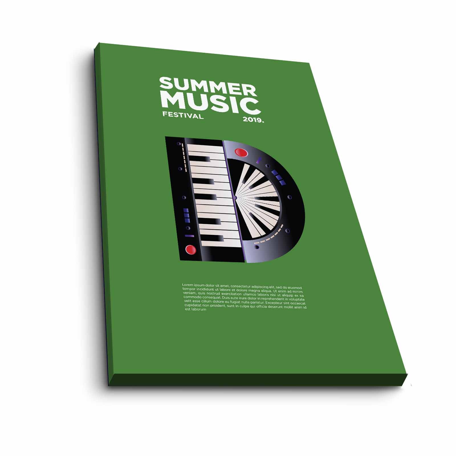 Quadro Decorativo em Tela 45x70cm - Pintura Multicolor com Moldura de Pinho Natural