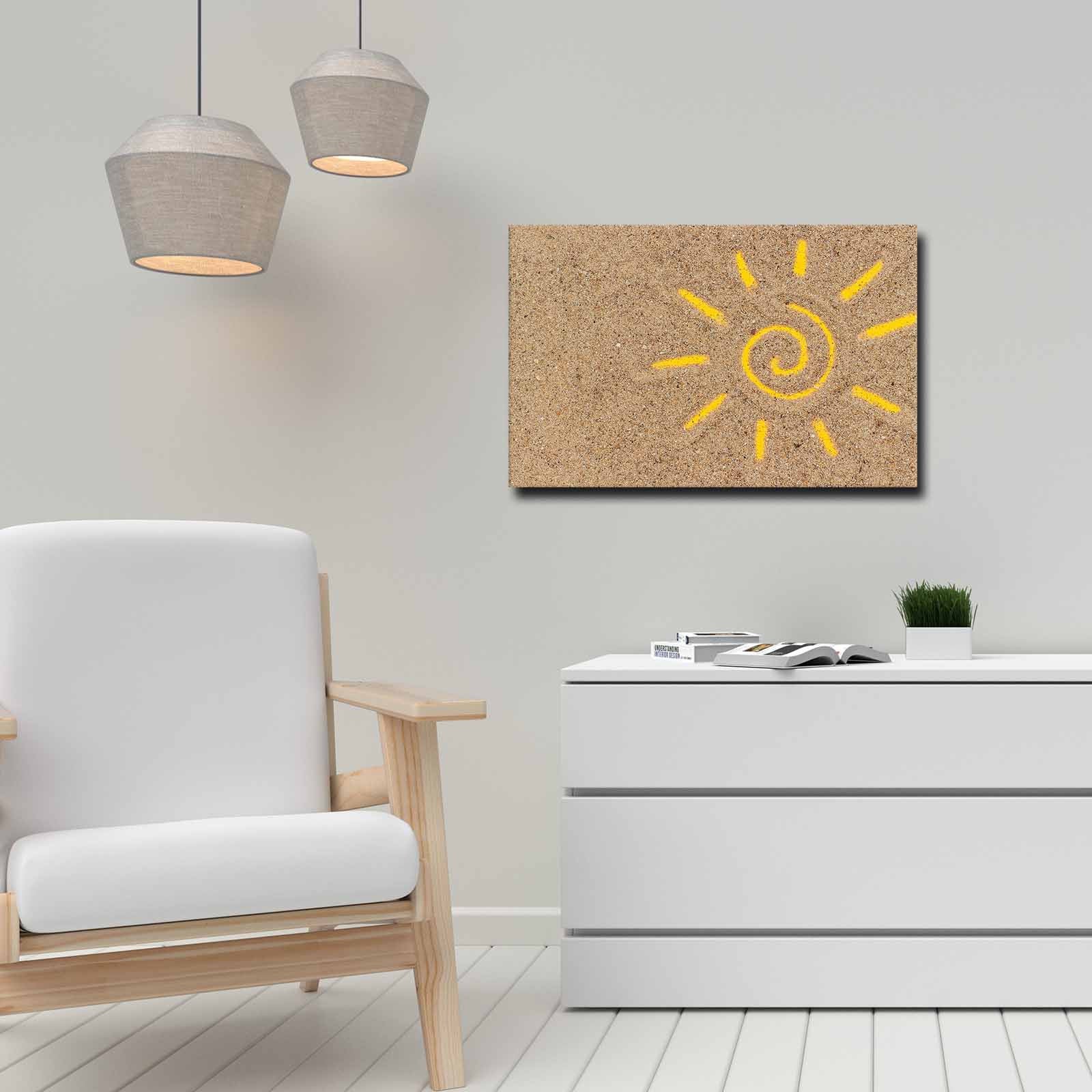 Quadro Decorativo em Tela 45x70cm - Pintura Multicolor com Moldura de Pinho Natural