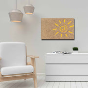 Quadro Decorativo em Tela 45x70cm - Pintura Multicolor com Moldura de Pinho Natural