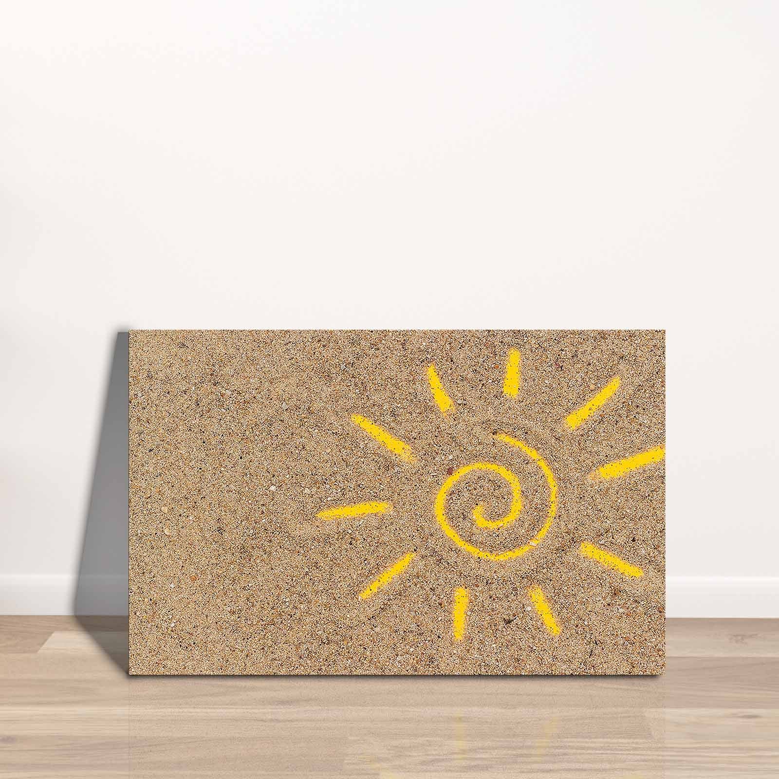 Quadro Decorativo em Tela 45x70cm - Pintura Multicolor com Moldura de Pinho Natural