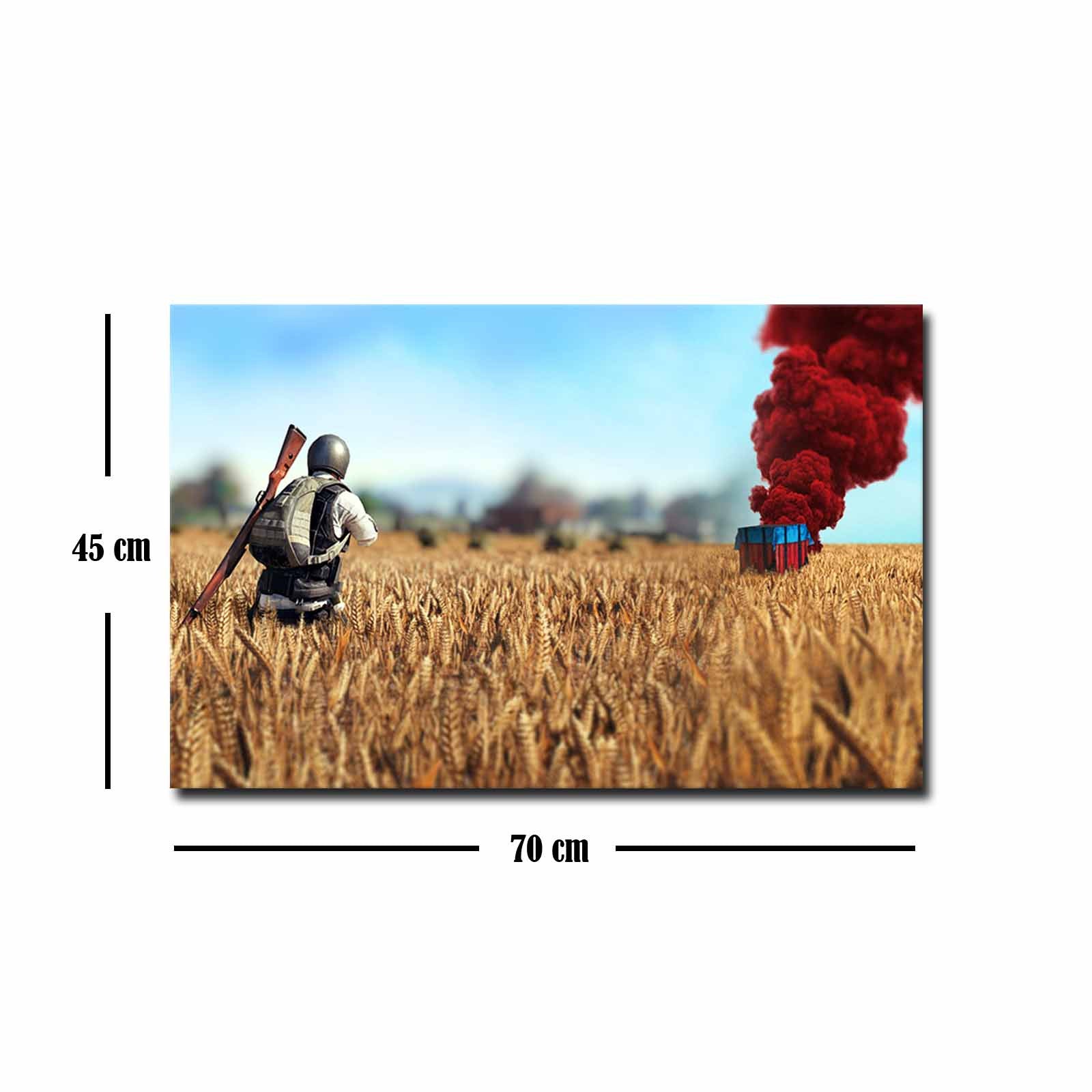 Quadro Decorativo em Tela 45x70cm - Pintura Multicolor com Moldura de Pinho Natural