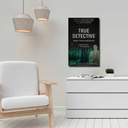 Quadro Decorativo em Tela 45x70cm - Pintura Multicolor com Moldura de Pinho Natural