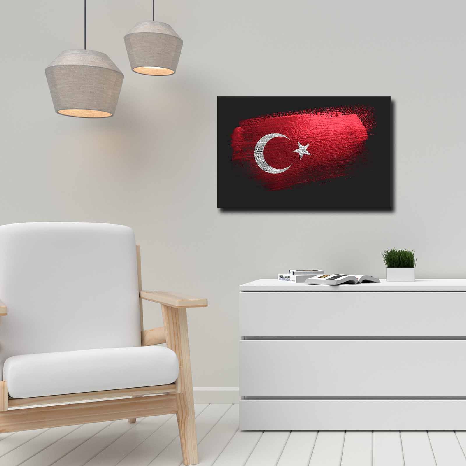 Quadro Decorativo em Tela 45x70cm - Pintura Multicolor com Moldura de Pinho Natural