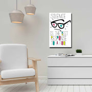 Quadro Decorativo em Tela 45x70cm - Pintura Multicolor com Moldura de Pinho Natural