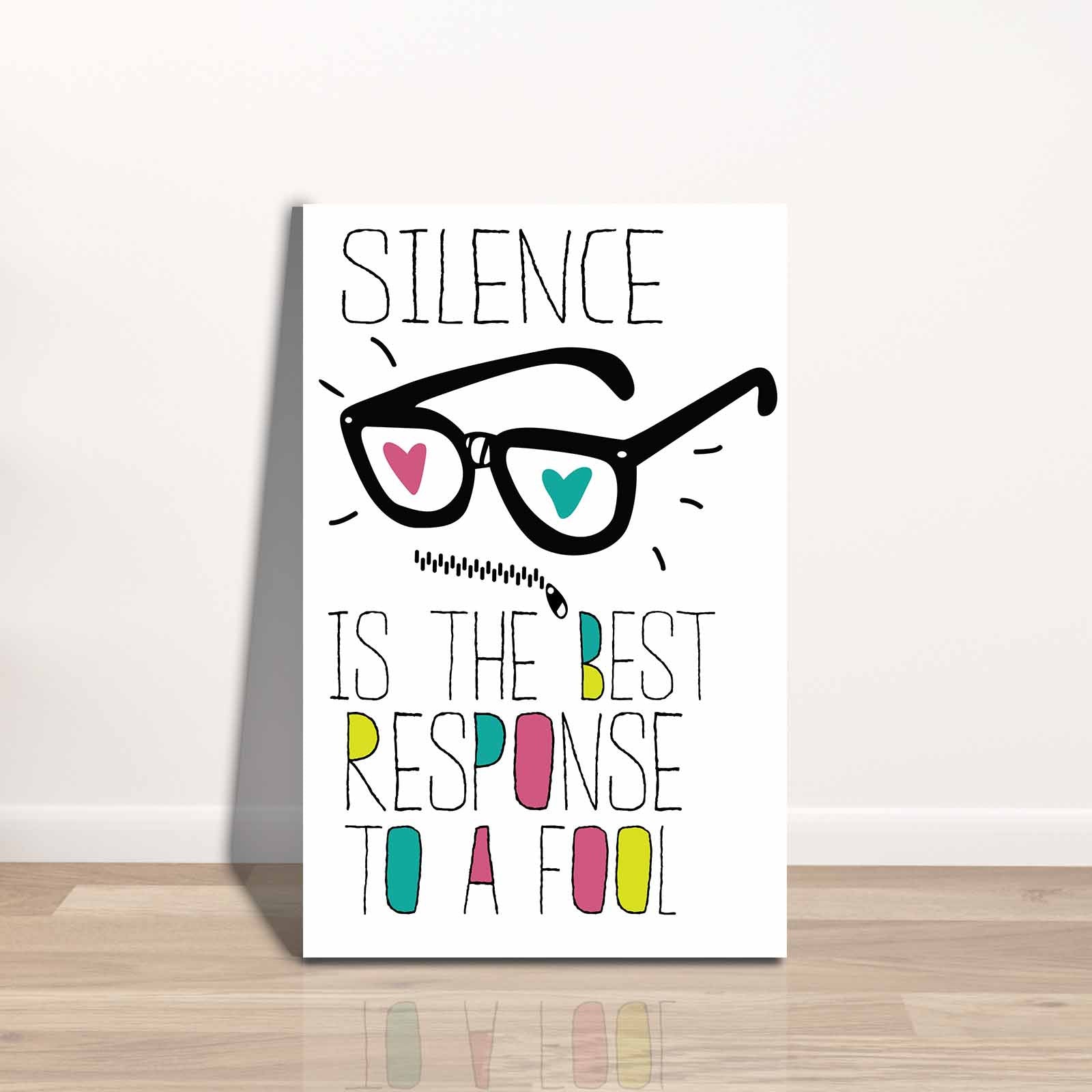 Quadro Decorativo em Tela 45x70cm - Pintura Multicolor com Moldura de Pinho Natural